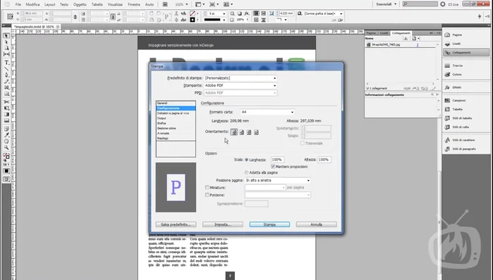 Clicca su 'Stampa' per creare il PDF.