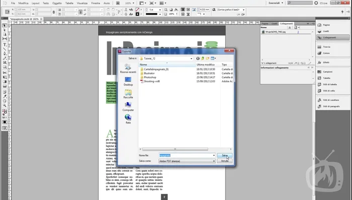 Clicca su 'Salva' per creare il PDF.