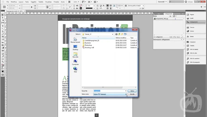 Scegli 'Adobe PDF Interattivo' dal menu a tendina.