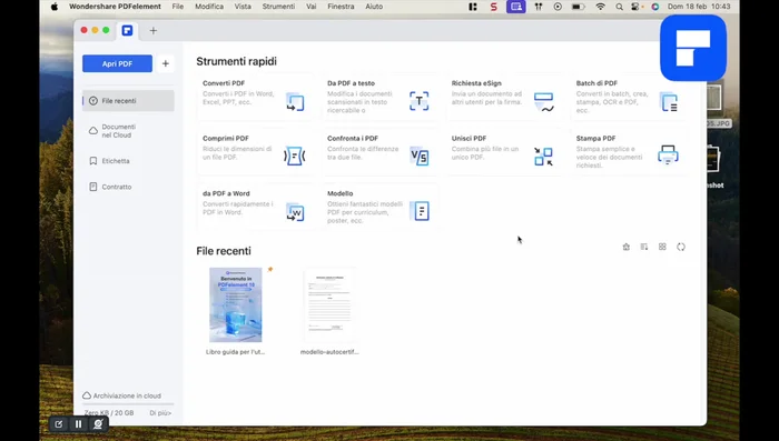 Importare la fotografia del documento.