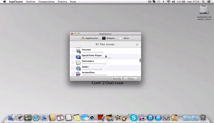AppCleaner caricherà tutte le applicazioni installate sul tuo Mac.