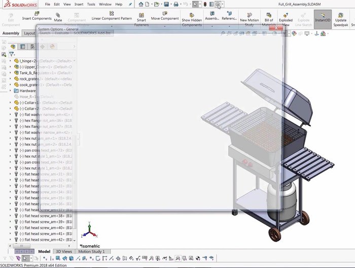 Regola le impostazioni grafiche. Imposta la qualità dell'immagine a un livello medio o basso nelle proprietà del documento dell'assieme. Applica questa modifica anche ai documenti di riferimento.