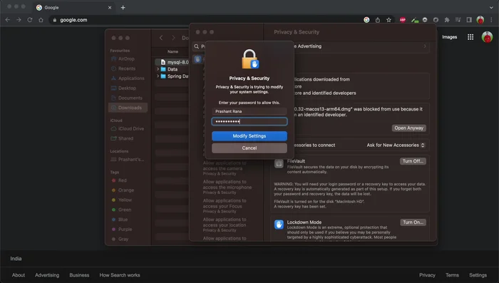 Inserisci la tua password per confermare le modifiche.