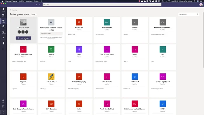 Crea un nuovo team: clicca su 'Unisciti o crea un team' e scegli il tipo di team (classe, lavoro, ecc.). Inserisci il nome, la descrizione e aggiungi i membri (studenti, docenti, colleghi) inserendo le loro email.