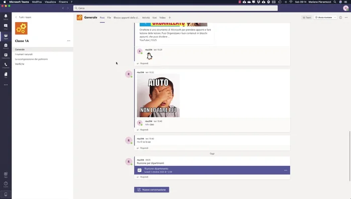Utilizza la sezione 'Post' per comunicazioni generali: invia messaggi a tutti i membri del team, usando la formattazione (grassetto, corsivo, link, tabelle) e gli elementi multimediali (GIF, sticker, meme) per rendere i messaggi più accattivanti.