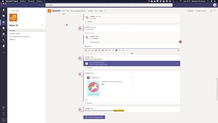 Utilizza i canali per condividere file e risorse: carica documenti, video, registrazioni, ecc. nei canali appropriati per una migliore organizzazione. Evita di intasare la sezione 'Post' con troppi file.