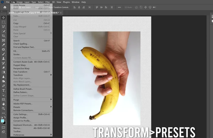 Utilizza i preset di trasformazione (ruota, capovolgi, ecc.) per modifiche rapide.