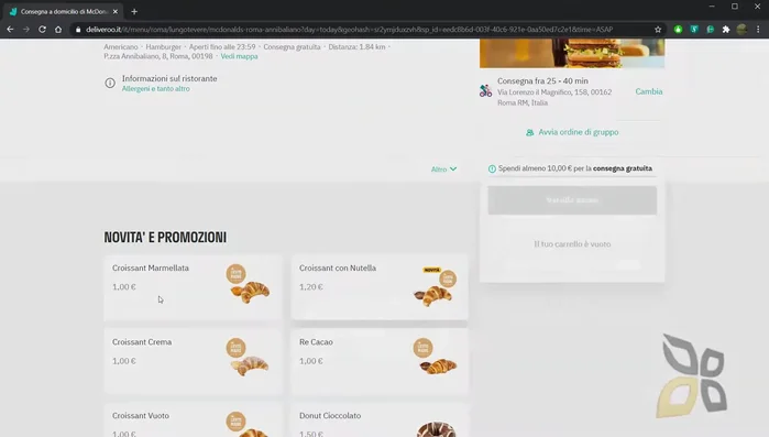 Selezionare i prodotti desiderati e procedere al checkout.
