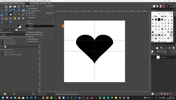 Selezionare e rimuovere lo sfondo bianco.