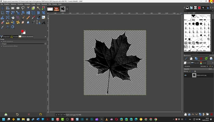 Riavviare GIMP per caricare il nuovo pennello.
