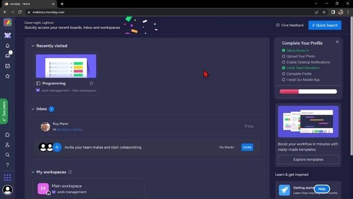 Apri il tuo account monday.com e accedi al tuo spazio di lavoro.
