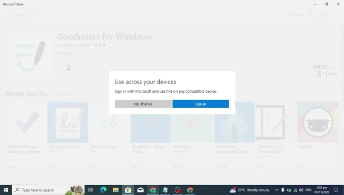 Clicca su "Ottieni" nel Microsoft Store.