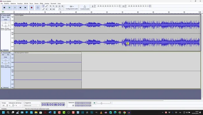 Aggiungere l'effetto alla traccia audio principale, ripetendolo se necessario per la durata del brano.