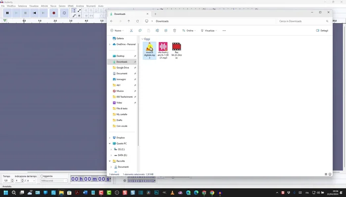 Convertire il brano da stereo a mono (Tracce > Mix > Da stereo a mono).