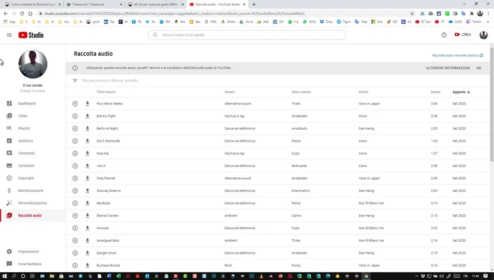 Seleziona "Raccolta audio versione classica".