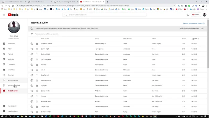 Seleziona "Raccolta audio versione classica".