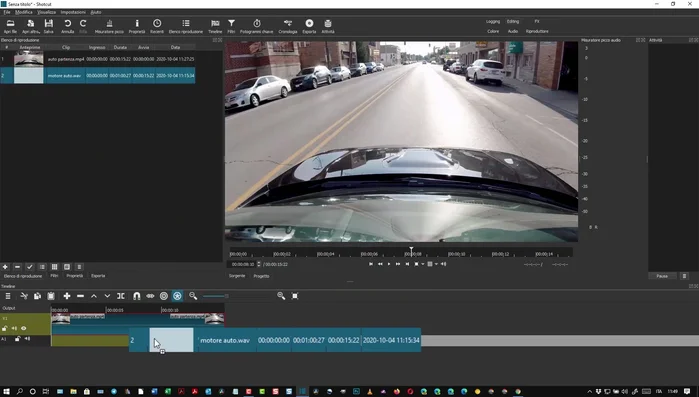 Aggiungi la traccia audio alla timeline del tuo progetto.