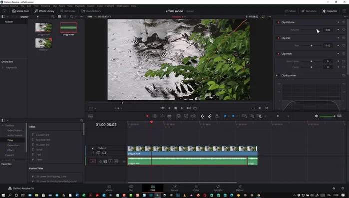 Modifica la durata e il volume dell'audio per adattarlo al video.