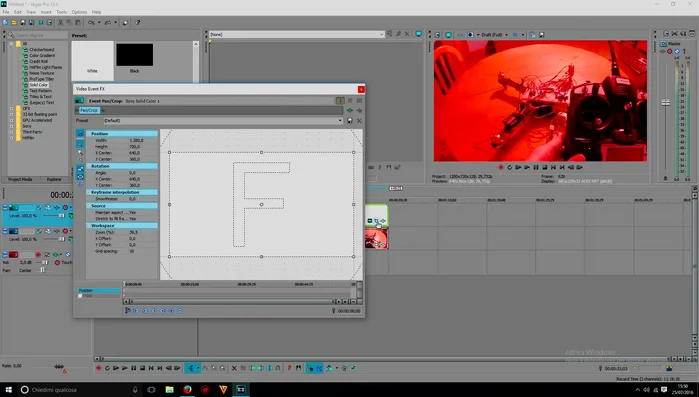 Disabilitare l'opzione "Video Event Pan/Crop"