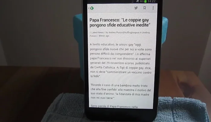 Accesso alle impostazioni avanzate per personalizzare il comportamento dell'app (doppio tap per chiudere articolo, salvataggio automatico, ecc.).