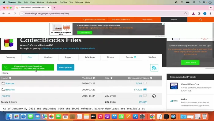 Scaricare il file DMG a 64 bit (non il file zip).