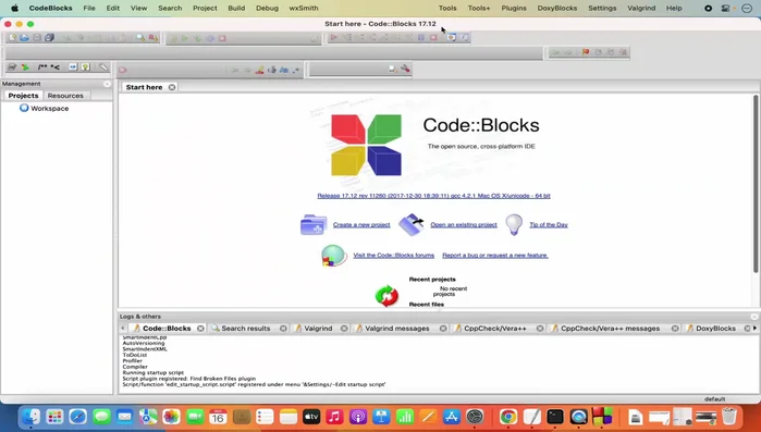 In caso di chiusura inaspettata di Code::Blocks dopo aver creato un nuovo progetto, disabilitare il plugin "Code Completion" nelle impostazioni dei plugin.