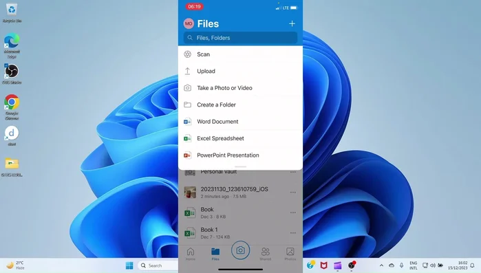 Scatta foto e registra video direttamente dall'app OneDrive.