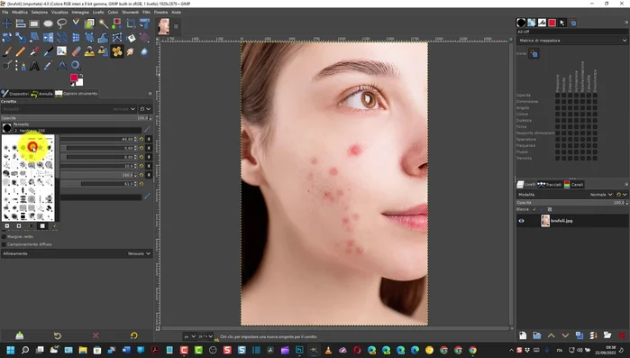 Impostare la dimensione del pennello.