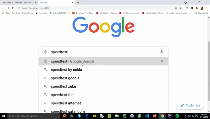 Cliccare sul primo risultato (speedtest.net).