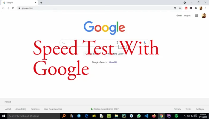 Attendere il completamento del test. Il risultato verrà visualizzato in Mbps.