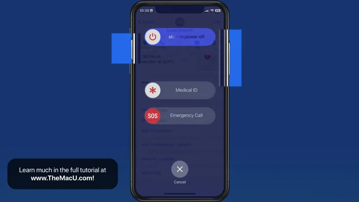 Attivare la funzione SOS di emergenza: premi contemporaneamente il pulsante di accensione e il pulsante del volume su (iPhone) o il pulsante laterale (Apple Watch).