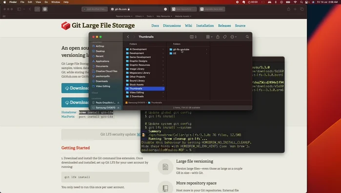 Inizializzare Git LFS nel progetto: `git lfs install`