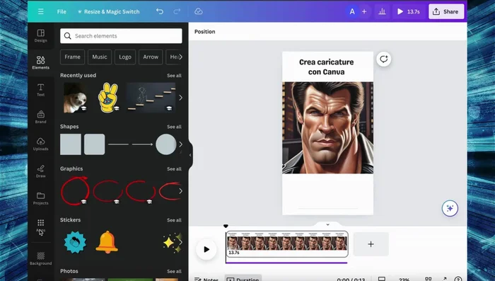 Cerca e seleziona l'app "Caricature Maker".