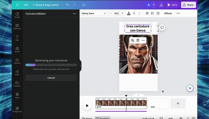 Clicca su "Generate" per creare la caricatura.