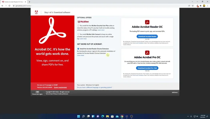 Deselezionare le opzioni facoltative (es. McAfee, Mac OS X Security Scan, estensione Chrome) se non si desiderano.