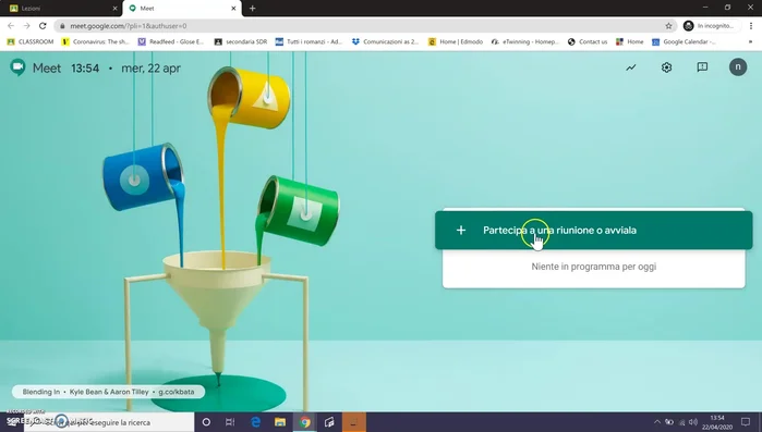 Inserisci il nickname della riunione (fornito nella comunicazione su Dropbox).