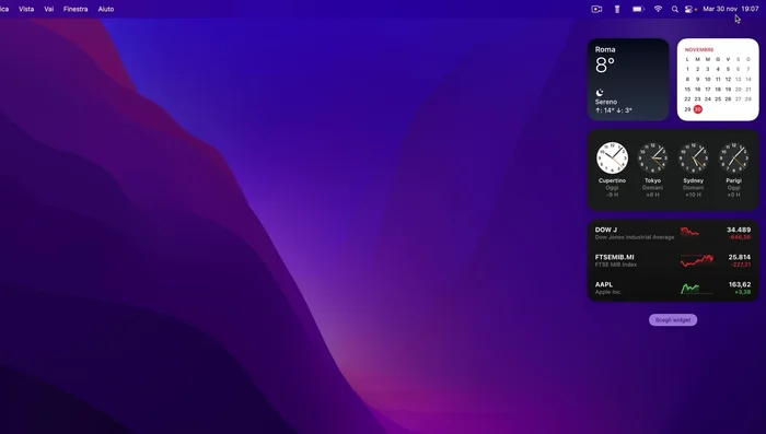 Personalizzare i widget: aggiungere e riorganizzare