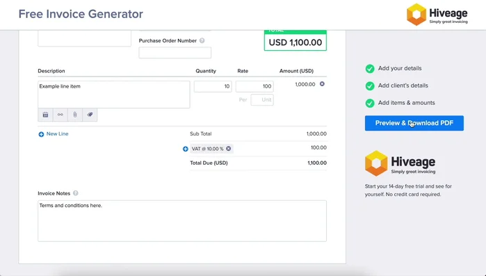 Invia la fattura via email.