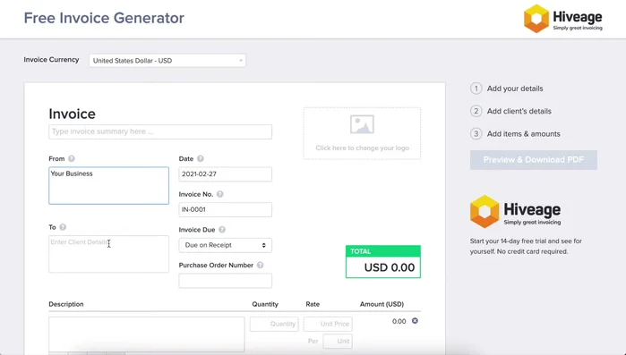 Inserire la data di emissione (automaticamente impostata sulla data odierna, ma modificabile).