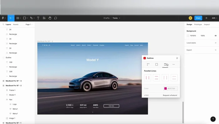 Fai clic su 'Esegui' nel plugin Linee Rosse. Questo aggiungerà linee di misurazione al tuo design.
