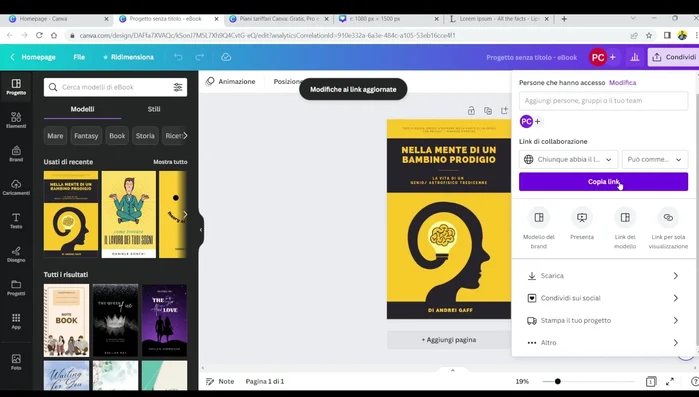 Copia il link e condividilo con i tuoi collaboratori.