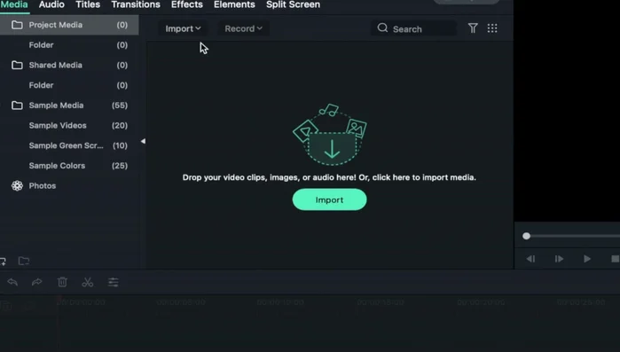 Trascina e rilascia la clip video sulla timeline.