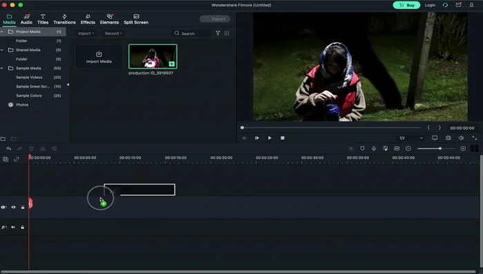 Trascina e rilascia la clip video sulla timeline.