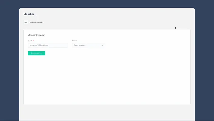 Invita nuovi membri al team.