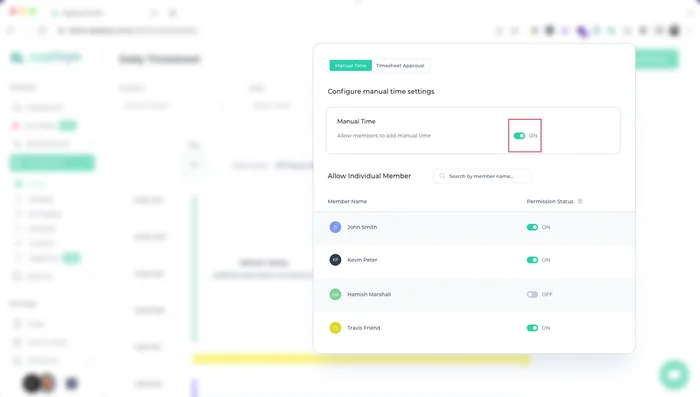 Aggiungi l'inserimento manuale del tempo con note.