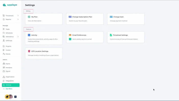 Gestisci le impostazioni di fatturazione (solo proprietario dell'organizzazione).