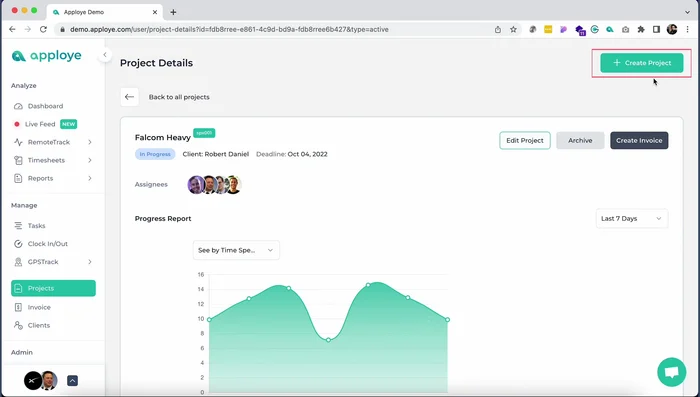 Crea nuovi progetti e aggiungi membri del team.
