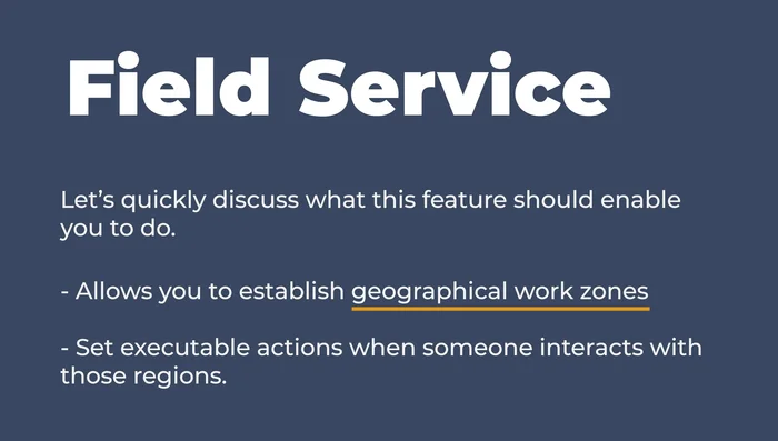 Definisci zone di lavoro geografiche (geo-fencing).