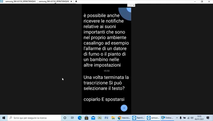 Incollare il testo in un'altra applicazione (es. Google Documenti).
