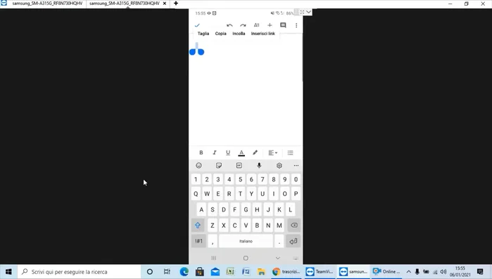 Incollare il testo in un'altra applicazione (es. Google Documenti).